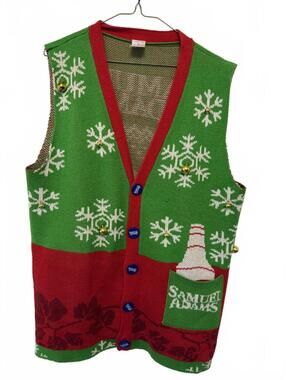 Samuel Adams Festive Holiday Knit Vest Size Large